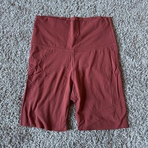 Nike Women's High-Waisted Bike Shorts - Rust